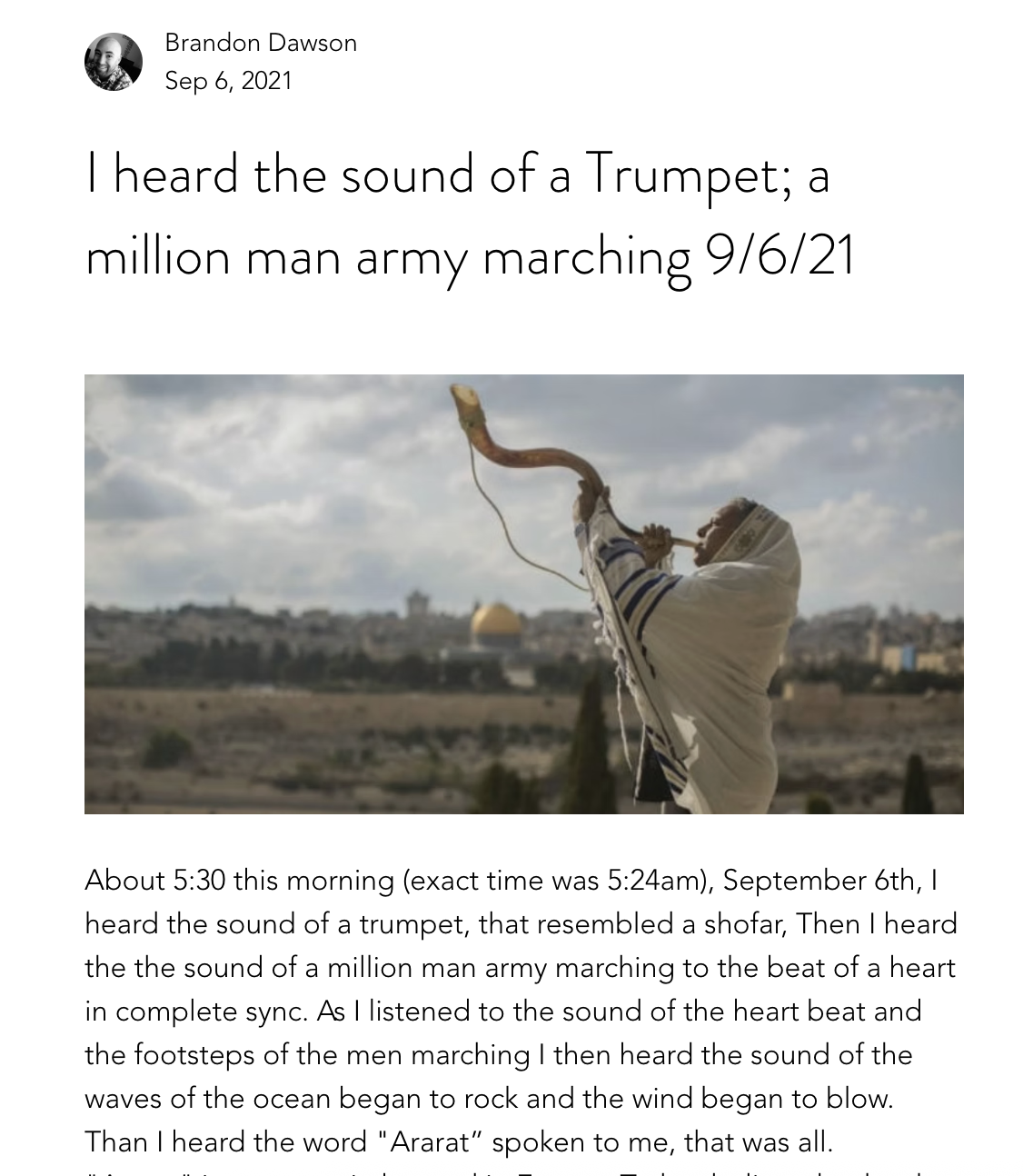 Feast of Trumpets 2021 Prophetic Vision