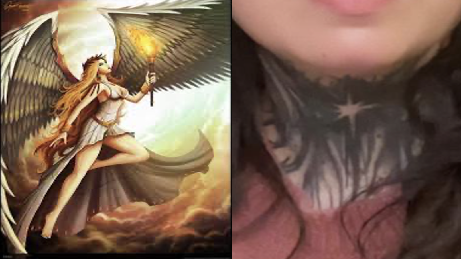 Nikalie Monroe Tattoo of Nike Greek Idol goddess