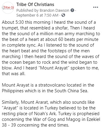 I heard the sound of a Trumpet; a million man army marching 9/6/21