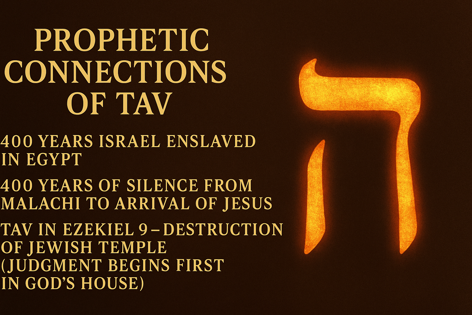 Prophetic Connections to TAV