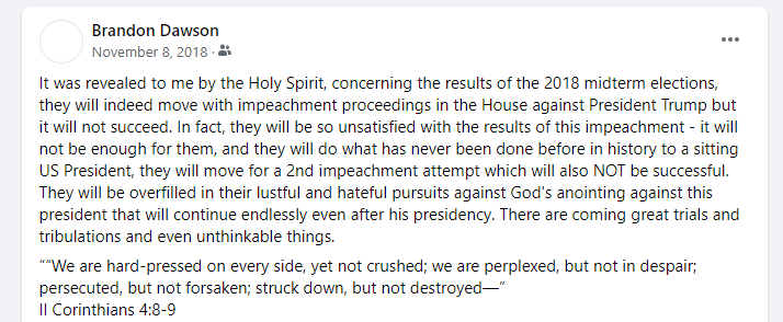 President Trump Impeachments Prophecy