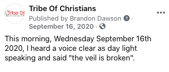 Prophetic Word "Veil is Broken" September 16th 2020