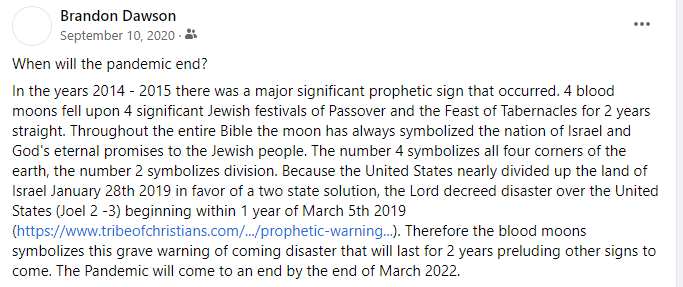 Prophetic Word: When the Pandemic Will End