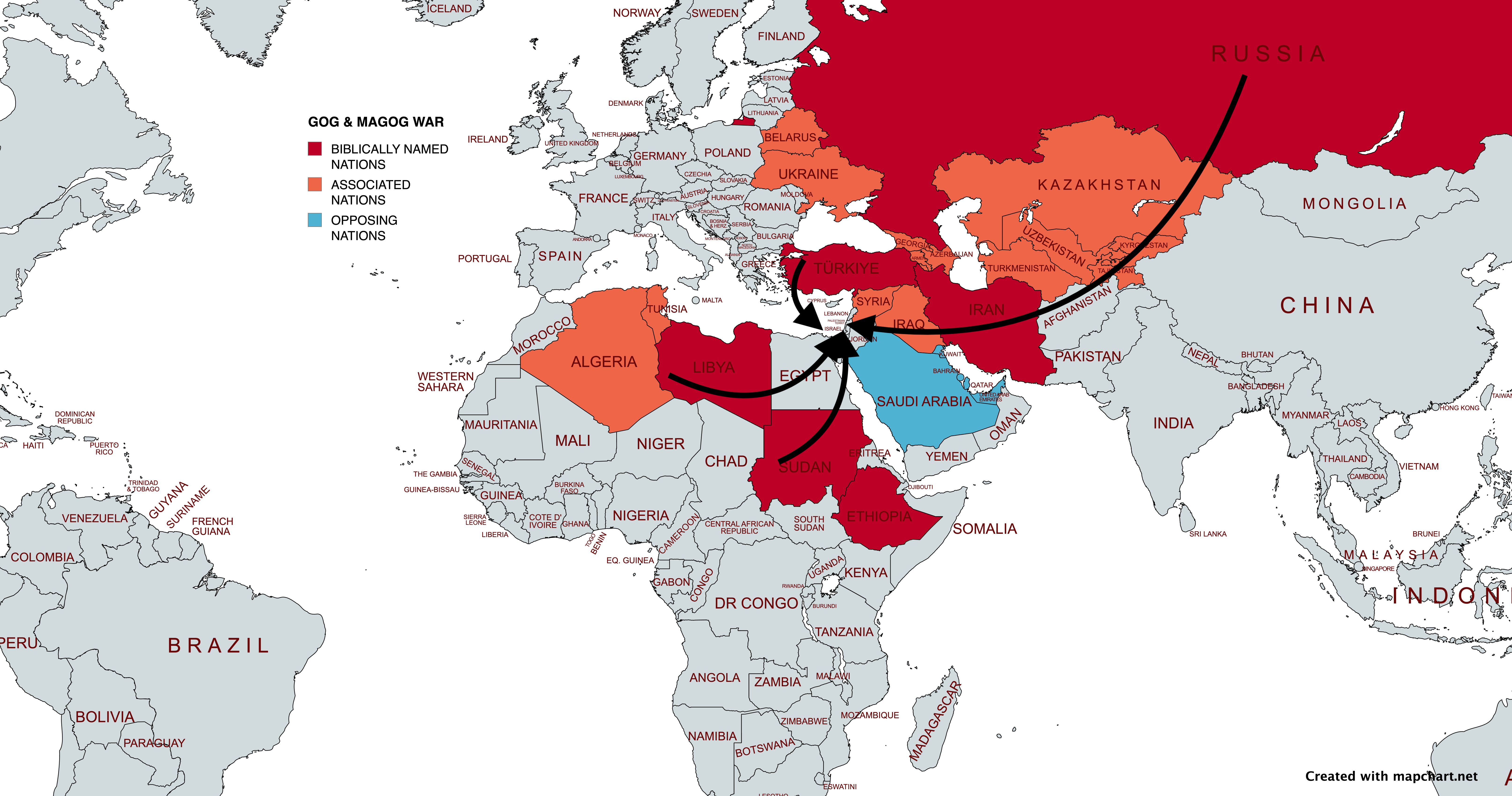 Ezekial 38 Gog & MaGog Alliances Map
