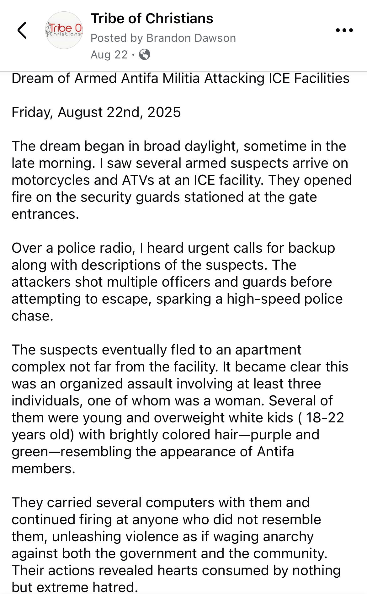 Warning: Prophecy Coming To Pass Shooting At Ice Facility
